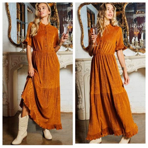 01 Boho Beautiful Ruffle Detailed Tiered Maxi Dress - Picture 2 of 5